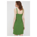 Šaty Sisley zelená farba, mini, rovný strih