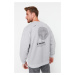 Trendyol Gray Oversize/Wide-Fit Long Sleeve Fleece Mystic Printed Sweatshirt