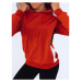 Športová dámska mikina červenej farby s kapucňou