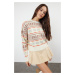 Trendyol Stone Wide Fit Soft Textured Patterned Knitwear Sweater