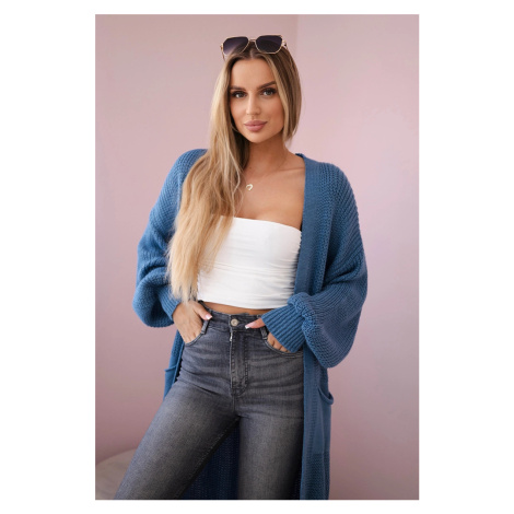 Włoski Sveter dlhý sveter Denim