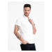 Ombre Men's pique knit polo shirt without buttons - white