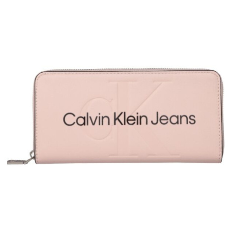 Calvin Klein SCULPTED MONO ZIP AROUND MONO Dámska peňaženka, lososová, veľkosť
