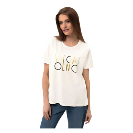 Dámske tričko s krátkym rukávom VOLCANO MADAME-101-CREAM