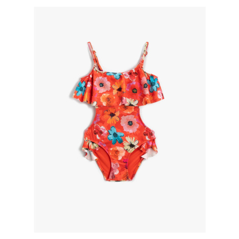 Koton Floral Pattern Ruffled Swimwear