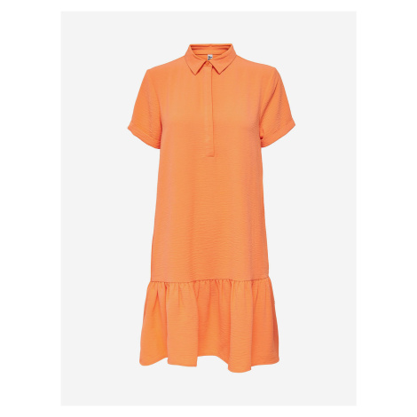 Oranžové košeľové šaty s volánom Jacqueline de Yong Lion JDY