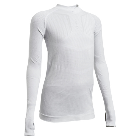 KIPSTA Detské spodné tričko na futbal Keepdry 500 s dlhými rukávmi biele BIELA