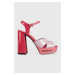 Kožené sandále Love Moschino San Lod Quadra 120 ružová farba, JA1605CG1G