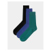 Sada troch párov ponožiek v modrej, zelenej a čiernej farbe Jack & Jones Gam