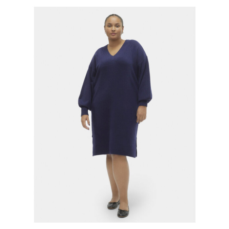 Vero Moda Curve Úpletové šaty 10294755 Tmavomodrá Loose Fit