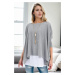 81734 Dewberry Knitwear Womens Poncho-GREY