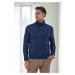 53285 Dewberry Slim-Fit Fisherman Corded Thick Mens Sweater-INDIGO