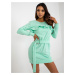 Mint mini sweatshirt dress with pockets and belt