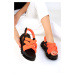 Soho Black-Orange Women&#39;s Sandals 19182