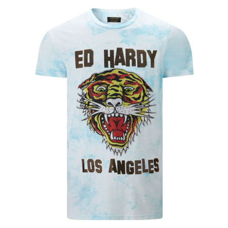 Ed Hardy  Los tigre t-shirt turquesa  Tričká s krátkym rukávom Modrá