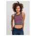 Women's Rib Stripe Cropped Top White/Navy/Fiery Red