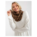 Dark beige women's scarf with animal pattern
