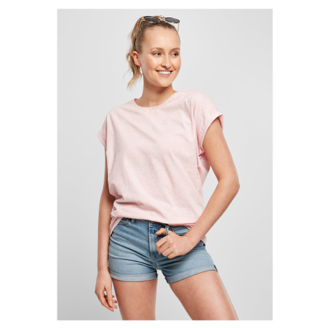 Women's T-Shirt Melange Extended Shoulder Tee pink melange
