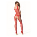 Passion BS104 red - Bodystocking Farba: Červená