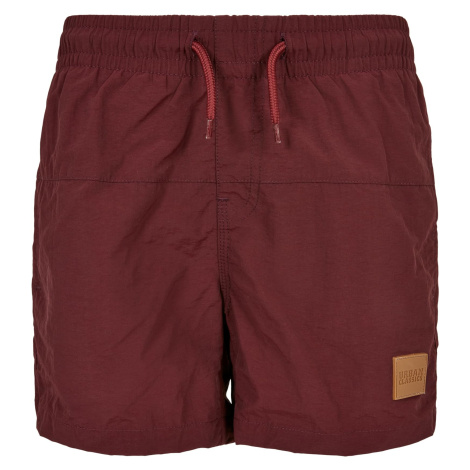 Boys' Block Swim Shorts cherry Urban Classics