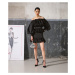 Šaty Karl Lagerfeld Huns Pick Ruffle Dress Čierna