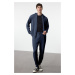 Trendyol Navy Blue Oversize/Wide Cut Hooded Basic Tracksuit Set