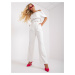 White fabric trousers with wide legs from RUE PARIS