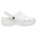 Biele dámske šľapky Crocs Classic Platform Clog 206750-100