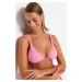 Trendyol Pink Triangle Knot Bikini Top