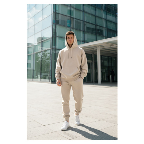 Trendyol Stone Oversize/Wide Cut Hooded Fleece Inside/Warm Sweatshirt Tracksuit