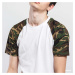 Tričko Urban Classics Raglan Contrast Tee White/ Camo Green