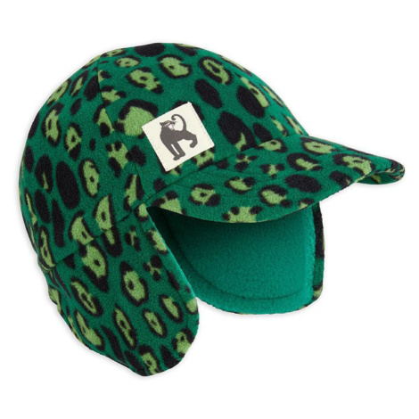 Detská čiapka Mini Rodini zelená farba, vzorovaná
