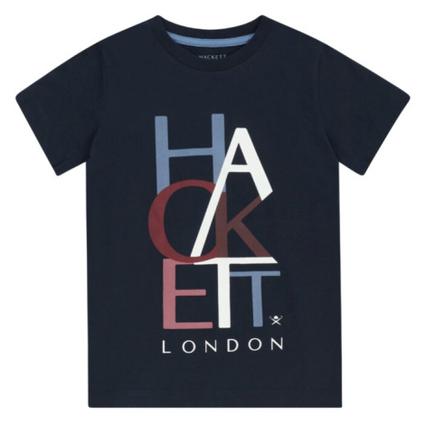 Hackett London Tričko  námornícka modrá / dymovo modrá / tmavočervená / biela