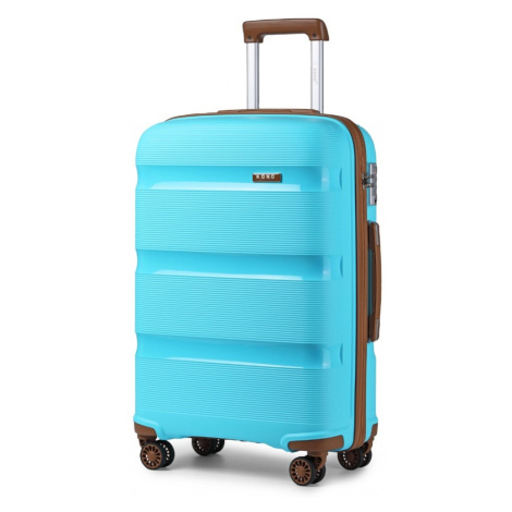 KONO Cestovný kabínový kufor na kolieskach Classic Collection - modro hnedý - 50L