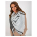 Grey-black patterned women's scarf with wool