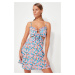 Trendyol Floral Patterned Mini Woven Beach Dress with Accessories