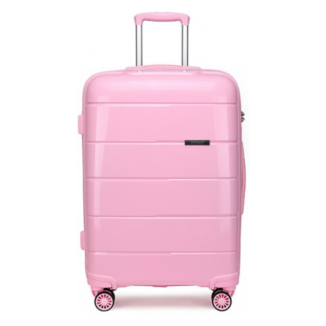 Ružový prémiový plastový kufor s TSA zámkom &quot;Solid&quot; - veľ. L