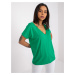 Dark green women's T-shirt with lace Aileen