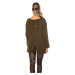 Trendy XXL loose knit jumper w. lacing in the back mustard Einheitsgroesse