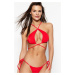 Trendyol Red Halterneck Bikini Top s doplnkami