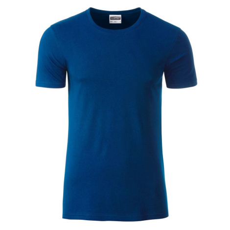 James & Nicholson Klasické pánske tričko z biobavlny 8008 - Tmavá kráľovská modrá