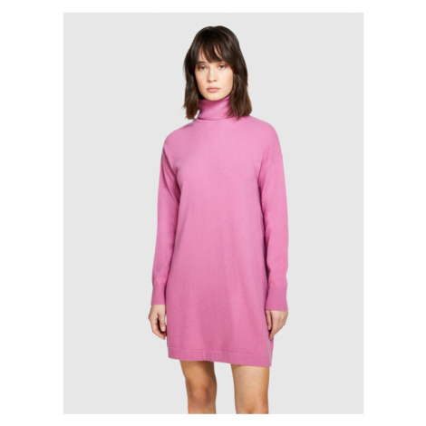 Sisley Úpletové šaty 1044MV00L Ružová Slim Fit