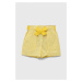 Detské bavlnené šortky United Colors of Benetton žltá farba, vzorované, nastaviteľný pás