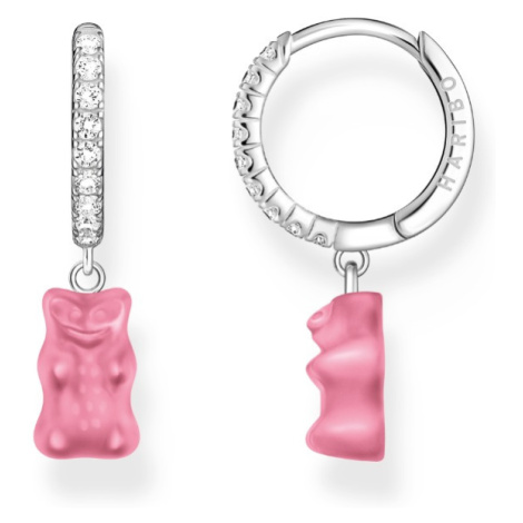 Thomas Sabo CR726-052-9 Silver Single Hoop Earrings with pink Gold Bears 28,0 mm