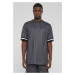 Men's Oversized Striped Mesh Tee T-Shirt - Black/White