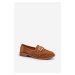 Suede women's loafers with flat heels Camel Misal