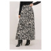 Bigdart 8003 Patterned Viscose Skirt - Black