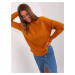 Light orange classic sweater with a round neckline