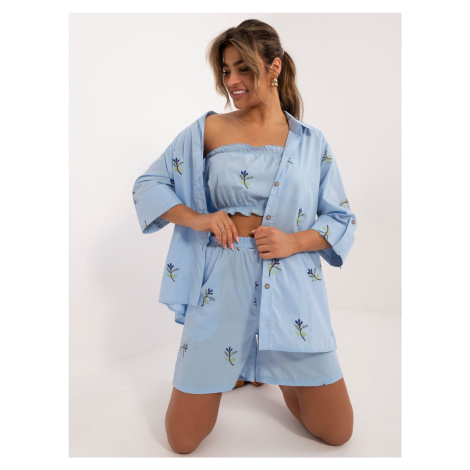 Light blue three-piece summer set