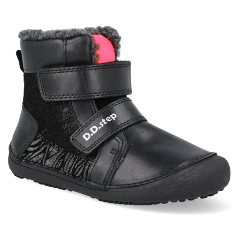 Barefoot detské zimné topánky D.D.step W063-356M čierne